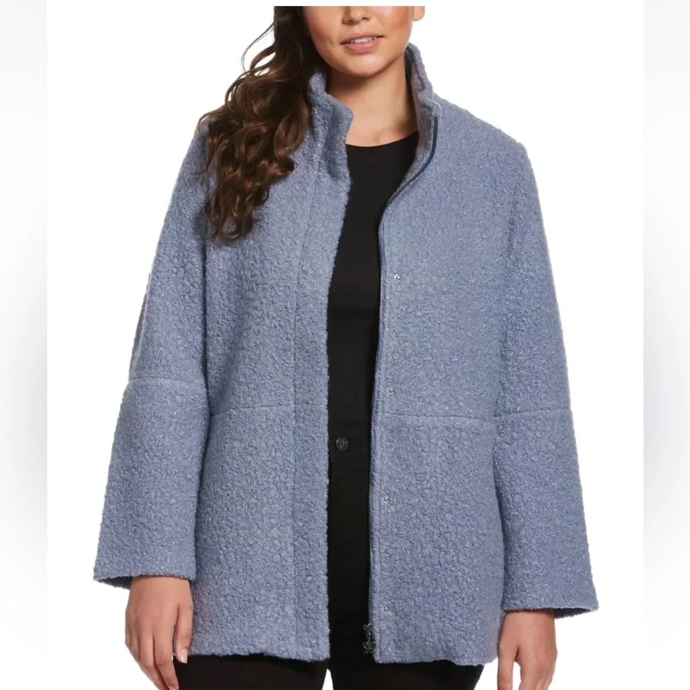 Small Rafaella Blue Teddy Coat
